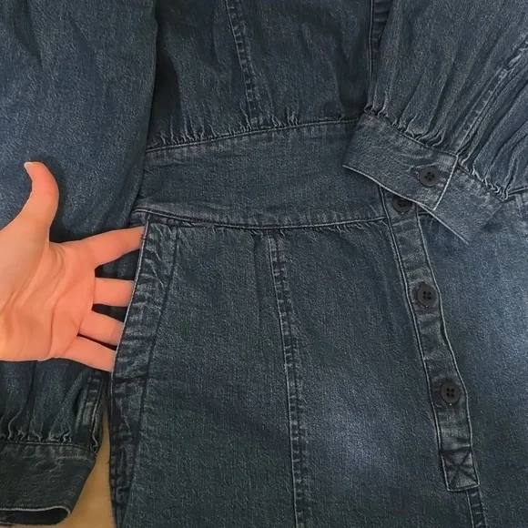 Madewell Straight Leg Stretch Denim Jumpsuit Sz 6 - Picture 5 of 8